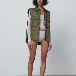 Zara khaki limited edition puffer vest NWOT